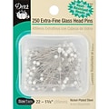 Dritz Extra, Fine Glass Head Pins, Size 22, 250/Pack