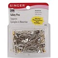 Singer Safety Pins; Assorted Sizes, 225/Pack