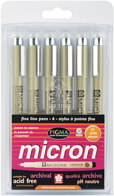 Sakura® 0.25 mm 6 Piece Pigma Micron Pen Set
