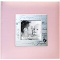 MBI® 8 1/2 x 8 1/2 Fabric Expressions Photo Album With 200 Pockets, Baby Pink