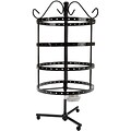 Darice® 6 1/2 x 6.3 x 8.9 4 Tier Round Metal Spinner Earring Rack, Black