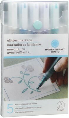 Martha Stewart 5 Piece Cool Spectrum Glitter Marker Set