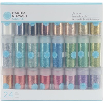 Martha Stewart 0.37 oz. Vial Glitter Set, Bling Sparkle, 24/Pack
