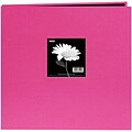 Pioneer® 8 x 8 Book Cloth Cover Postbound Album With Window, Bright Pink