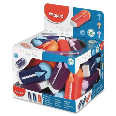 Helix Universal Gomstick Erasers Classpack, Assorted