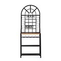 SEI Dome Laminate Oak Bakers Rack, Black