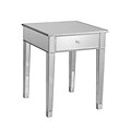 SEI 28 3/4x23.75x23.75 Wood Square Mirage Mirrored Accent Table, Silver