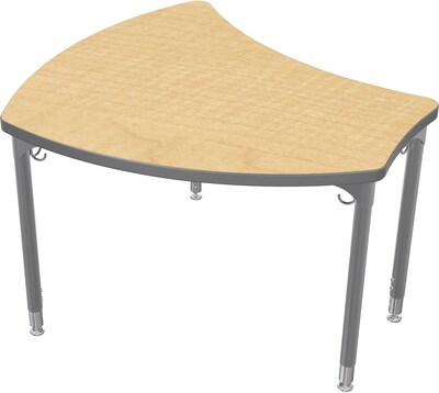 Balt Platinum Legs/Edgeband Small Shapes Desk Without Book Box, Fusion Maple