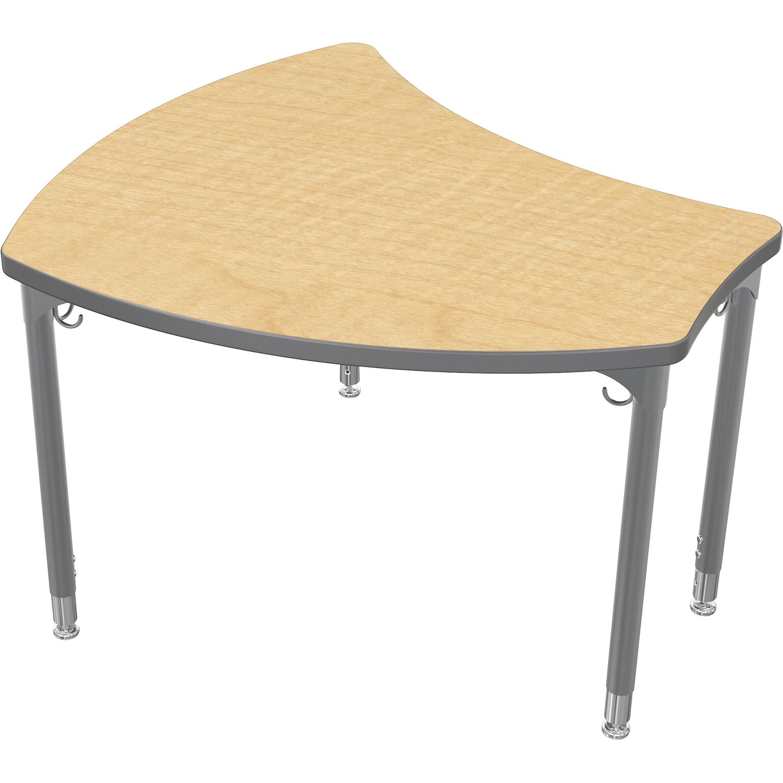 Balt Platinum Legs/Edgeband Small Shapes Desk Without Book Box, Fusion Maple