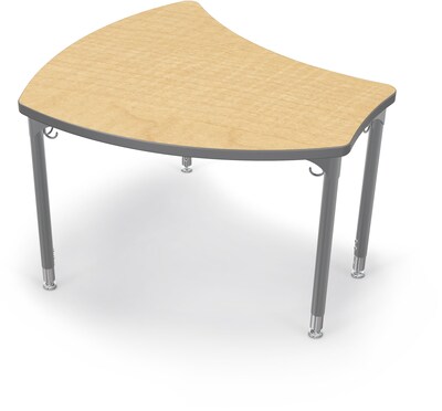 Balt Platinum Legs/Edgeband Small Shapes Desk Without Book Box, Fusion Maple