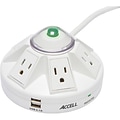Accell® Powramid® White 6-Outlet 1080 Joule Power Center and USB Charging Station With 6 Cord