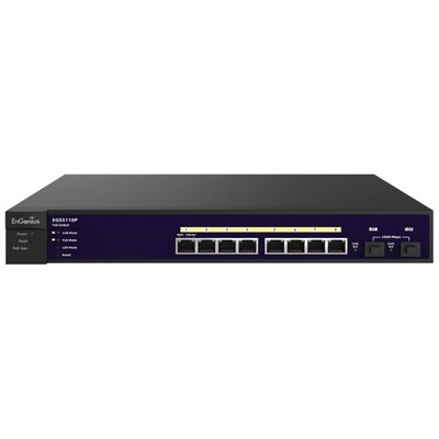 EnGenius® PoE+ Smart Managed Gigabit Ethernet Switch With 2 SFP; 8 Ports (EGS5110P)