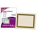 Blanks/USA® 11 x 8 1/2 Astroparch Large Certificate w/Black & Gold Border, Natural, 50/Pack