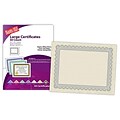 Blanks/USA® 11 x 8 1/2 60 lbs. Astroparch Large Certificate With Silver Border, Natural, 50/Pack