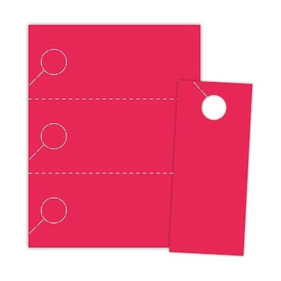 Zapco® 3.67 x 8 1/2 174 GSM Digital Cover Door Hangers, Dark Red, 334/Pack (212-334EROH43B)