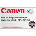 Canon 230gsm Fine Art Bright Paper, Matte White, 24(W) x 50(L)