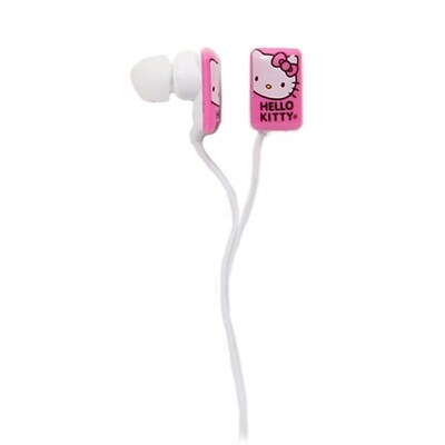 Hello Kitty Earbuds;  White/Pink
