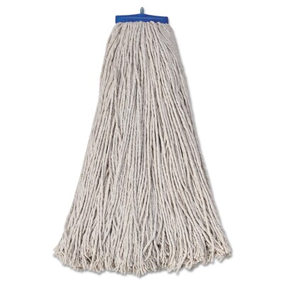 UNISAN® Plastic Fiber Economical Lieflat Mop Head, White, 12/Case