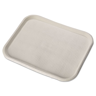 Chinet® FARM Food Tray, White, 14(W) x 18(Dia), 100/Pack