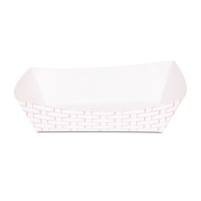 Boardwalk® 30LAG Red/White Paperboard Food Baskets; Capacity 5 lbs., 500/PK