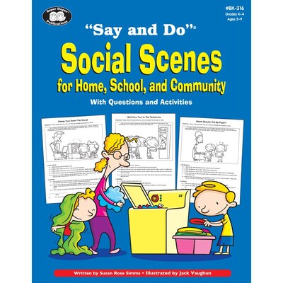 Super Duper® Say and Do® Social Scenes for Home, School and Community Activities Book