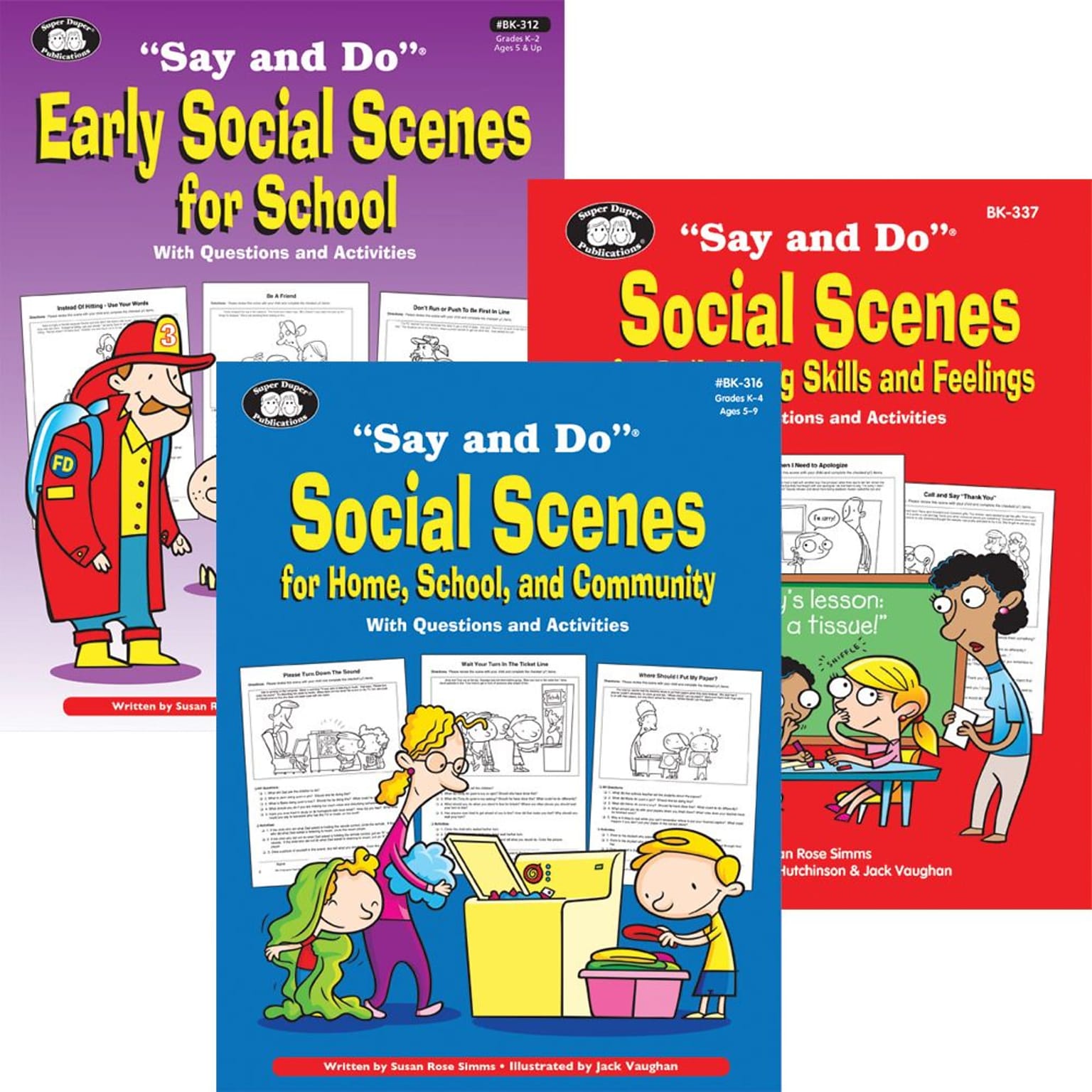 Super Duper® Say and Do® Social Scenes Life Skills Resource Combo Book, 2/Bundle