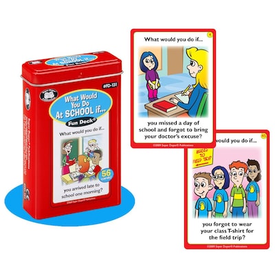 Super Duper® What Would You Do At School If… Fun Deck Cards