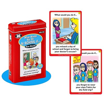 Super Duper® What Would You Do At School If… Fun Deck Cards
