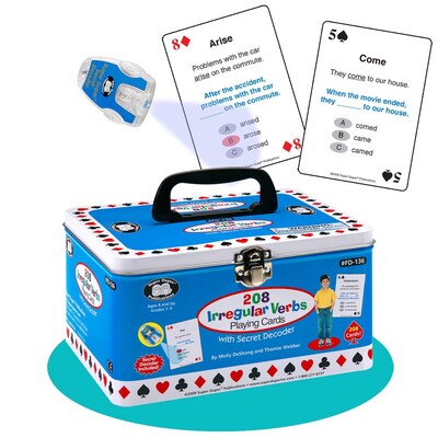 Super Duper® 208 Irregular Verbs Playing Cards With Secret Decoder