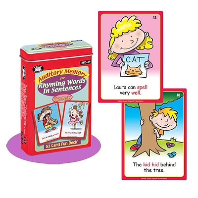 Super Duper® Auditory Memory For Rhyming Words In Sentences Fun Deck Cards