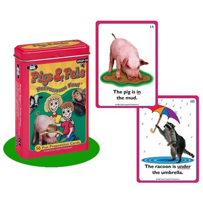 Super Duper® Pigs & Pals Preposition Fun Deck® Cards