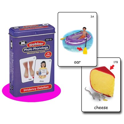 Super Duper® Webber® Stridency Deletion Photo Phonology Deck Cards