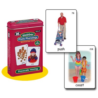 Super Duper® Webber® Prevocalic Voicing Photo Phonology Deck Cards