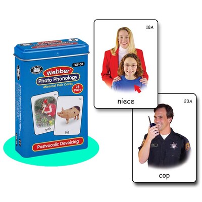Super Duper® Webber® Postvocalic Devoicing Photo Phonology Deck Cards