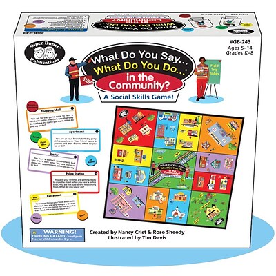 Super Duper® What Do You Say...What Do You Do...® In the Community? Social Skills Game Board