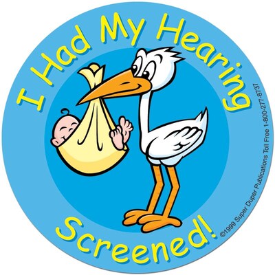 Super Duper® Infant Hearing Screening Stickers, 100/Roll, 100/Pk