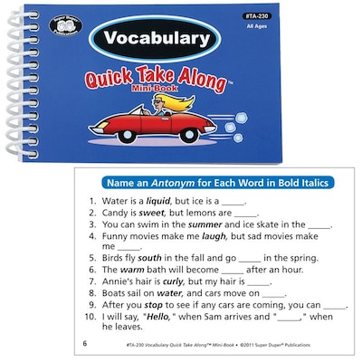 Super Duper® Vocabulary Quick Take Along Mini-Book, All Ages