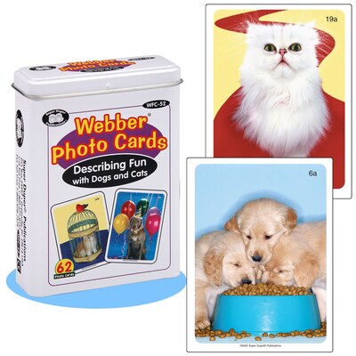 Super Duper Webber Photo Deck Cards, Describing Fun With Dogs & Cats (WFC52)