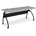 Balt Chi Flipper 60 Wood/PVC Seminar Table With Black Frame, Gray Nebula