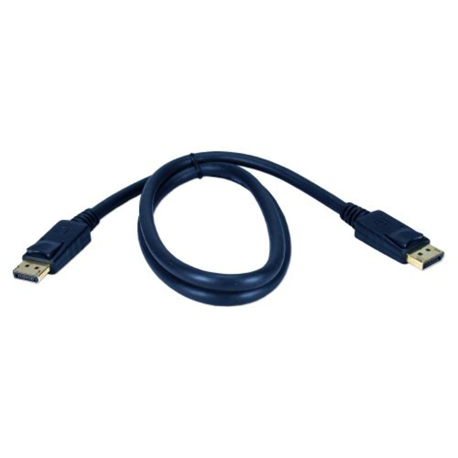 QVS® 15 Displayport Male to Male Digital A/V Cable With Latches; Matte Black
