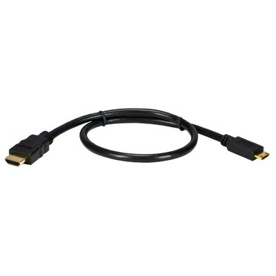 QVS® 1.64 High Speed HDMI Male to Mini HDMI Male With Ethernet Audio/Video Cable; Black