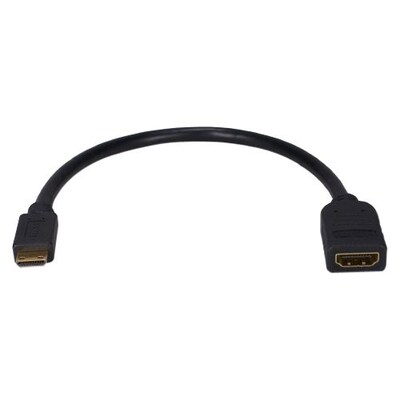 QVS® 10" High Speed HDMI Female to Mini HDMI Male Camera Conversion Cable; Black
