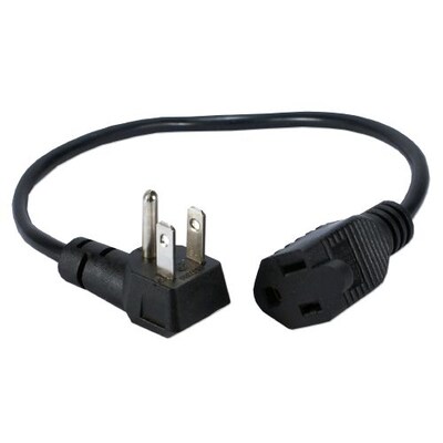 QVS® OutletSaver 1.33 90 Degree Flat-Plug AC Power OutletSaver Adapter; Black