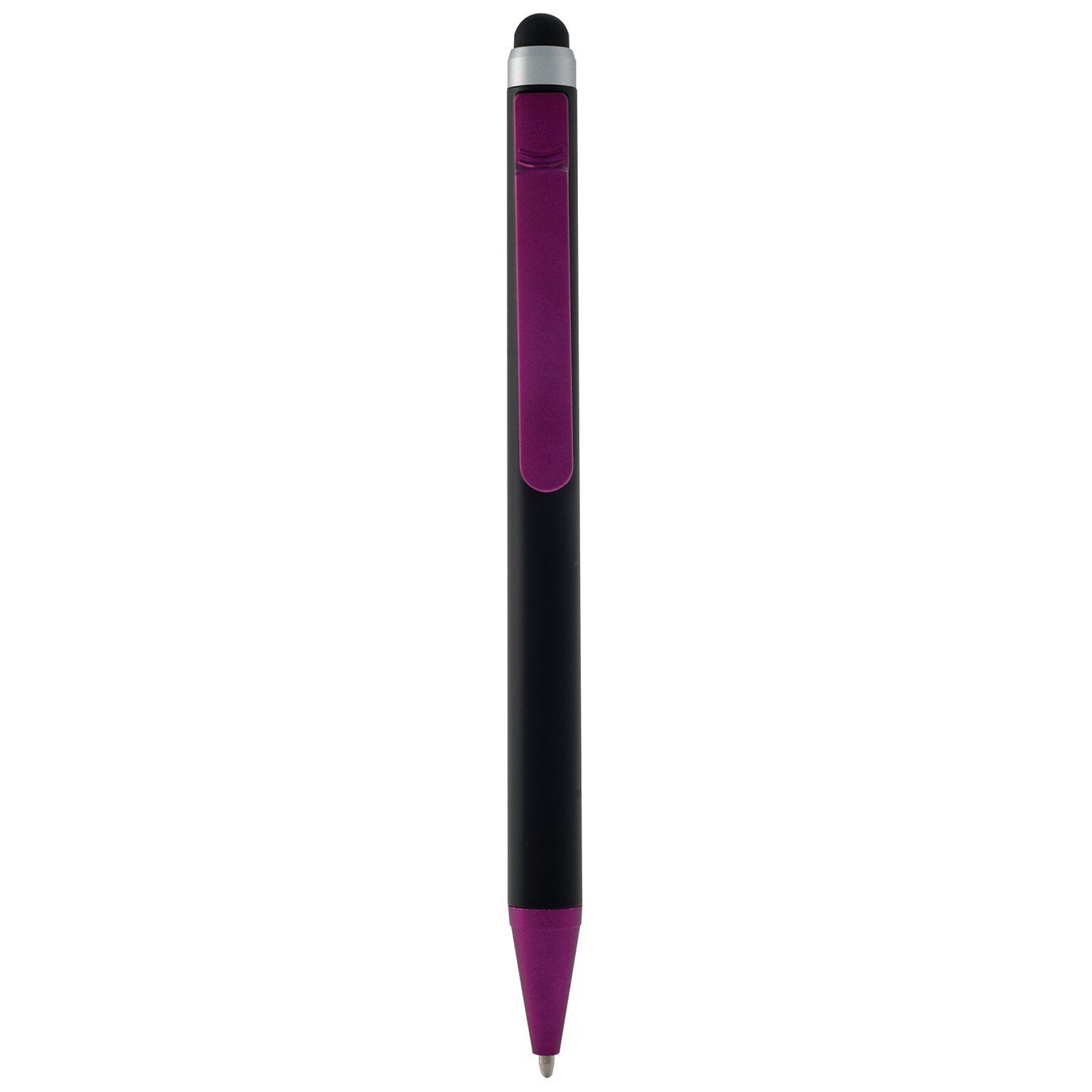 Monteverde S-105 Click Action One-Touch Ballpoint Pen With Top Stylus, Magenta, 2/Pack (MV36032)