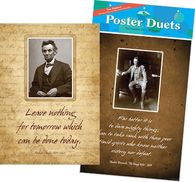 Barker Creek 19 x 13 3/8 Presidential Poster Duets Set, Heroes & Legends, 2/pk