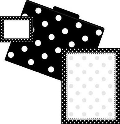 Barker Creek Dots Get Organized Kit, Black/White,107/PK