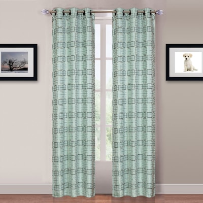 Trademark Global® Lavish Home Katrina 2 Panel Grommet Curtain, Blue (63-10001-P-SQU)