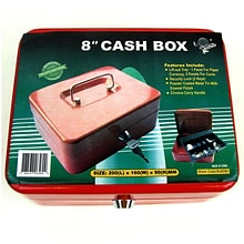 Trademark Global® Stalwart™ 8 Key Lock Cash Box With Coin Tray; Red