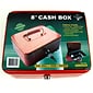 Trademark Global® Stalwart™ 8" Key Lock Cash Box With Coin Tray; Red