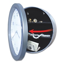 10 x 10 Hidden Safe Wall Clock, Silver